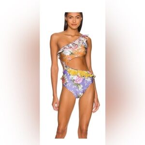 ZIMMERMANN Frill Cut Out Swimsuit size 1 (US 4-6) Pattie Spliced NEW with Tags